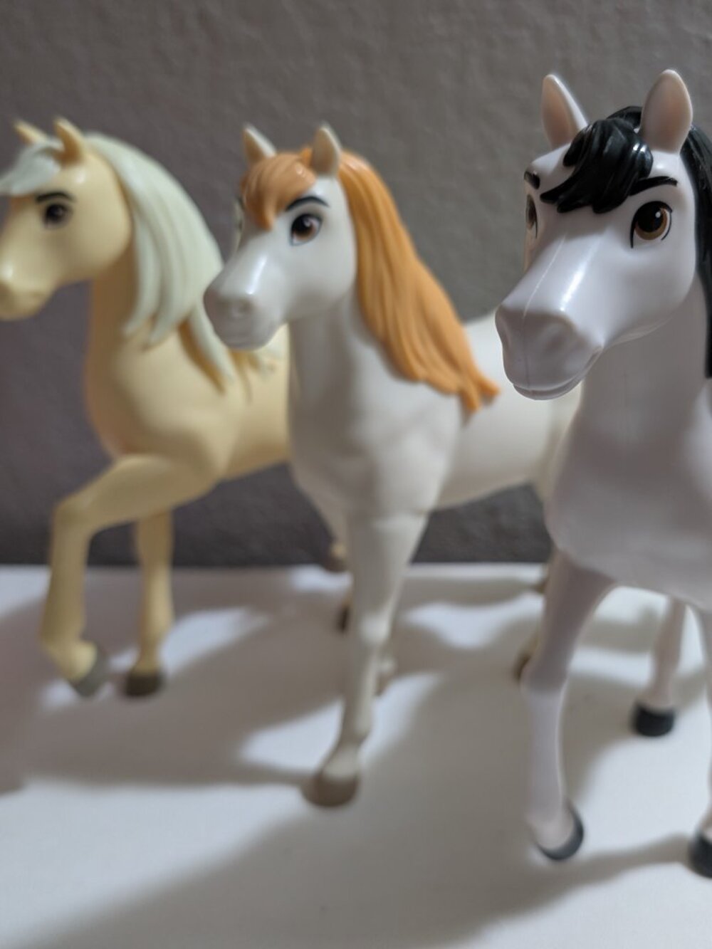 Mattel Toy Horses Tan and White Bundle